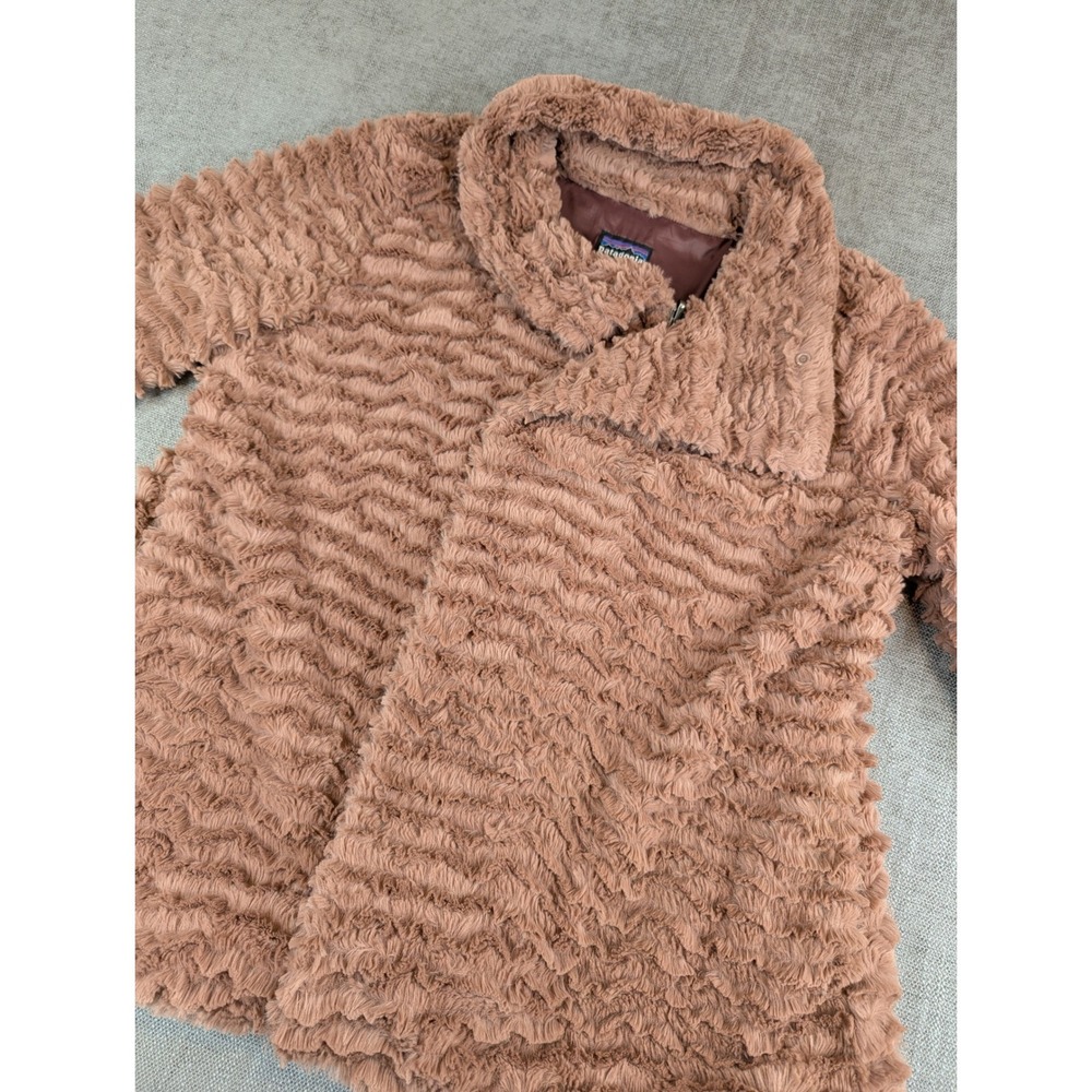 Patagonia Jacket Womens XL Mauve Pink Pelage Textured Fleece Asymmetric Zip